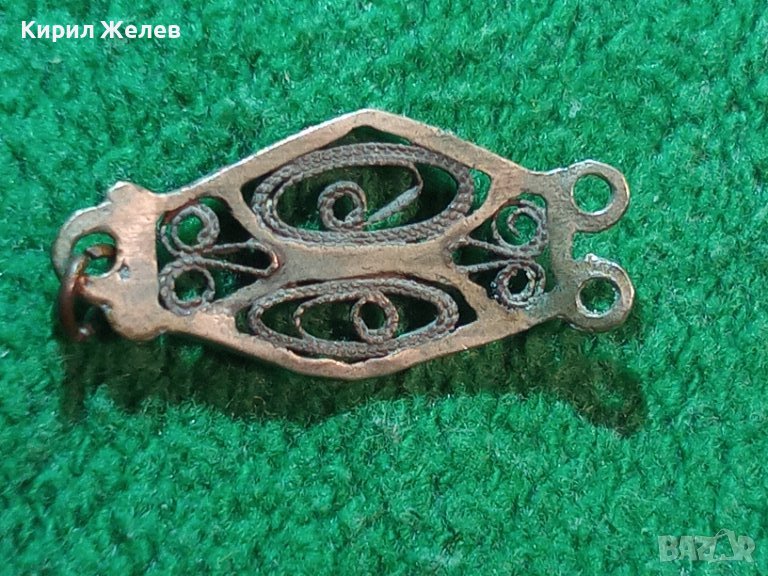 СТАРИНЕН СРЕБЪРЕН ФИЛИГРАНЕН ЕЛЕМЕНТ от СРЕБЪРНА РЕТРО ГРИВНА РЪЧНА МАЙСТОРСКА ИЗРАБОТКА 19век 27317, снимка 1