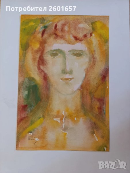 Нанет Баклаян, стар акварел, снимка 1