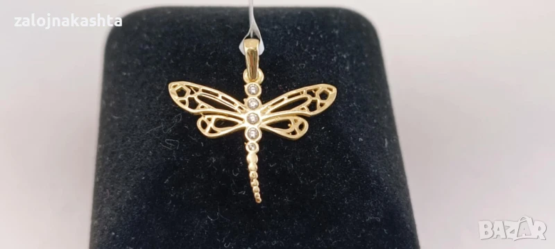 Нова Златна висулка водно конче-1,18гр/14кр, снимка 1