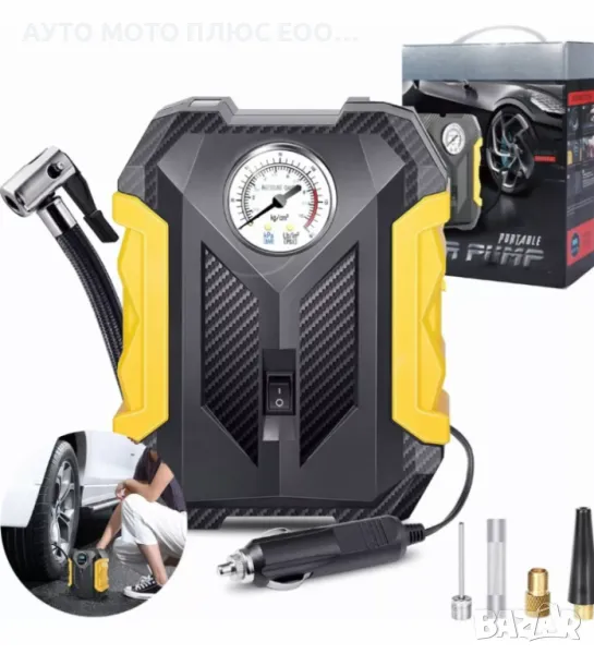 Автомобилен Мини Компресор 12V с LED светлина 120W., снимка 1