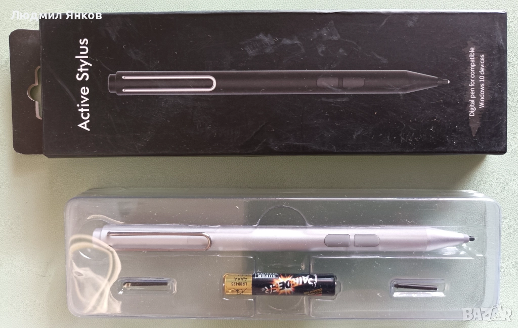 Нов метален Active Stylus – комплект с батерия и писци, снимка 1