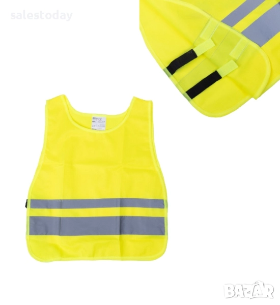 Детска светлоотразителна жилетка, предупредителна жилетка,4-12г., снимка 1
