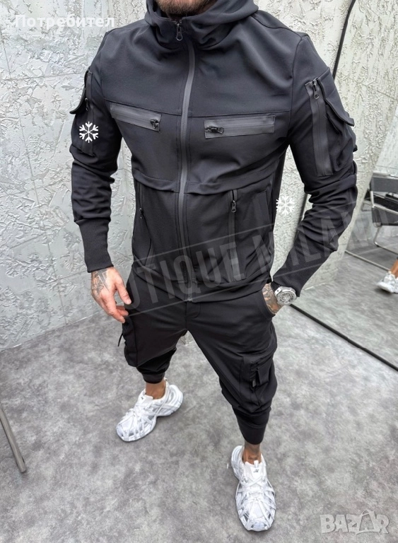 Мъжки спортен екип със джобове и ципове, снимка 1