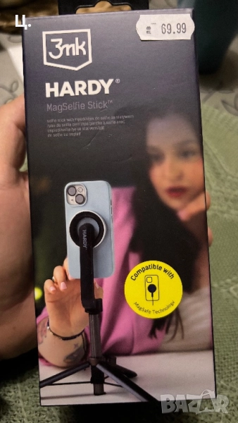 Селфи стик с MagSafe система 3mk - HARDY MagSelfie Stick, снимка 1