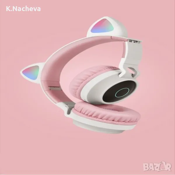 Безжични bluetooth слушалки  с котешки уши за деца BT-023C - EP9, снимка 1