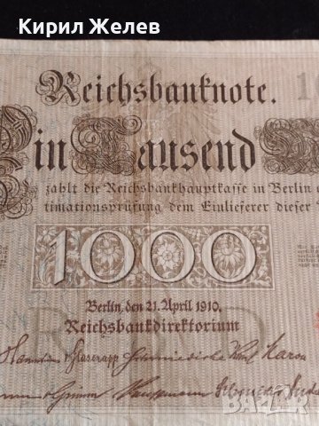РАЙХ БАНКНОТА 1000 марки 1910г. Германия УНИКАТ ЗА ЦЕНИТЕЛИ 36817, снимка 2 - Нумизматика и бонистика - 39898794