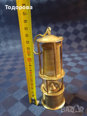 Действаща реплика на миньорска лампа, снимка 4 - Антикварни и старинни предмети - 48545438
