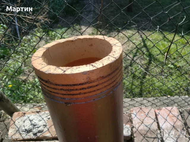 Стари керамични канализационни тръби (ВиК) + коляно, снимка 4 - Градински мебели, декорация  - 53861327