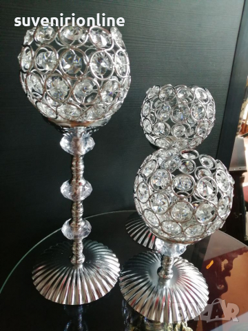 Тройка луксозни свещници , снимка 1 - Декорация за дома - 36340777