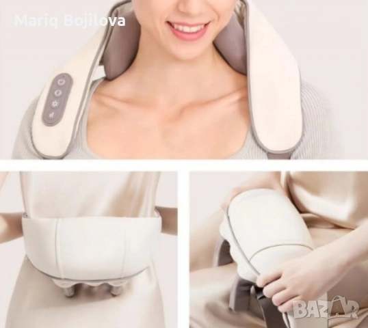 Акумулаторен масажор с топлина за врат,гръб,рамена,крака,за мускулна релаксация, снимка 7 - Масажори - 49498878