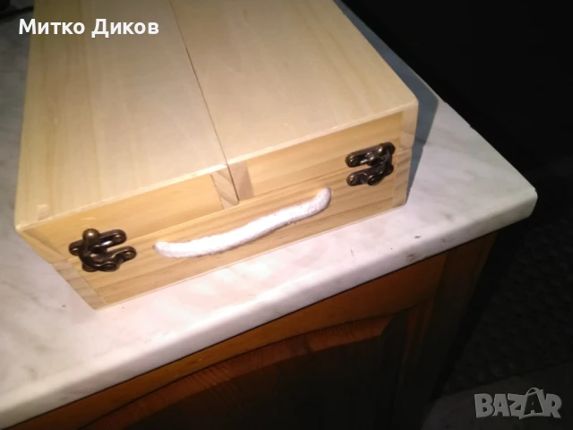 Дървена кутия нова за разни неща сгъваема 405х300мм отворена и вътре 30х20х8см, снимка 5 - Други стоки за дома - 50517670