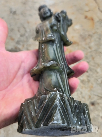 Статуетка Гуанин от камък Нефрит Азия , снимка 4 - Статуетки - 52005189