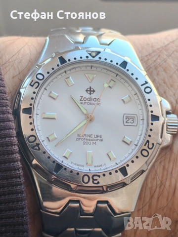 Продавам швейцарски часовник Zodiac-Marine Life-200 metra, снимка 2 - Мъжки - 53617049