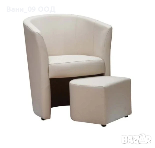 Релакс фотьойл с табуретка , снимка 2 - Дивани и мека мебел - 44590461