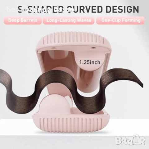 Нова Вълнообразна маша за коса 32мм с керамика, 5 нива, загряване 30секунди, снимка 4 - Маши за коса - 51493237