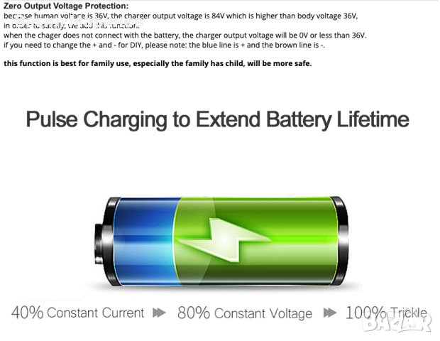 Продавам зарядно за Li-ion батерии HYTRIDE 84V 5A  20S Quick charge , снимка 6 - Друга електроника - 41283543