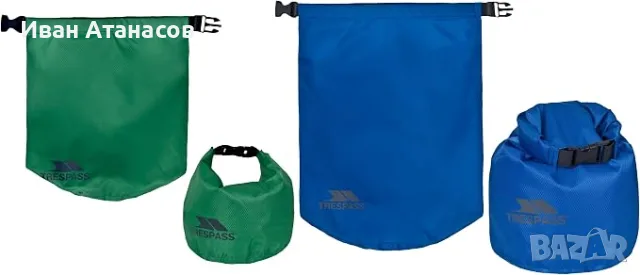 Нов Комплект Водоустойчиви Торби Trespass Exhilaration Dry Bag Set (2 броя - 5L и 10L)