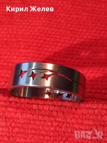 АРТ МОДЕН ПРЪСТЕН от БЛАГОРОДНА НЕРЪЖДАЕМА СТОМАНА Тип ХАЛКА 27131, снимка 5 - Пръстени - 35053787