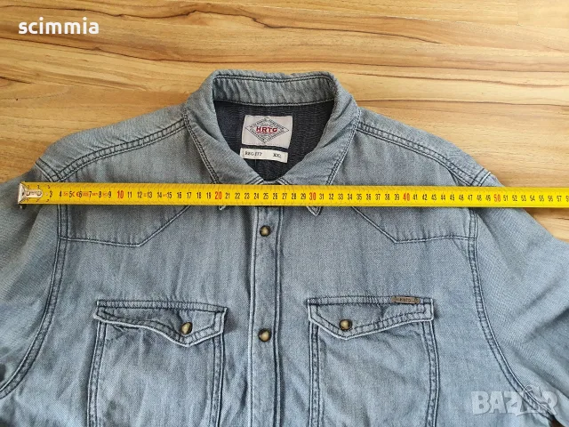 Pepe Jeans London HRTG Premium Denim дънкова риза XXL светлосиня 100% памук, снимка 9 - Ризи - 55985288