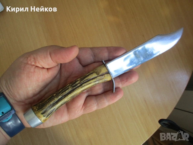 Ловджийски нож с дръжка от рог, снимка 2 - Ножове - 51641335
