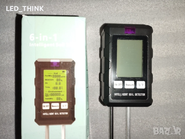 Измервател 6 в 1 за почва влажност киселинност PH температура, снимка 2 - Други - 52638868