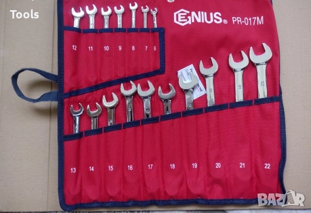 Genius tools 17 броя качествени Гаечни ключове комплект Хром Ванадий made in canada