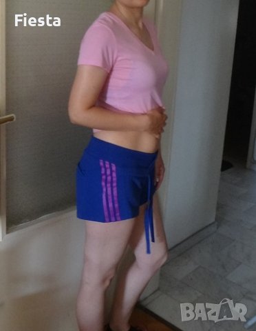 Adidas оригинални, къси, спортни панталони Адидас в лилав цвят, снимка 7 - Къси панталони и бермуди - 41346679