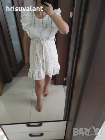 Рокля дантела с колан, снимка 1