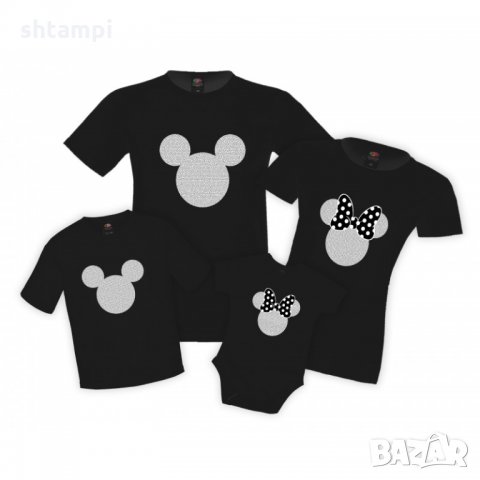 Семейни тениски Mickey Minnie mouse head family set