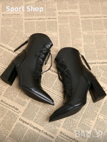 Дамски кожени боти с остър връх , снимка 3 - Дамски боти - 52773502