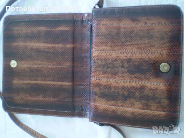 РЕТРО Кожена Дамска Чанта естествена кафява кожа, снимка 5 - Антикварни и старинни предмети - 33859406