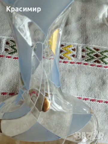 луксозна кристална ваза със златни елементи, снимка 3 - Вази - 33794914