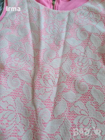 Розова рокля с дантели, снимка 2 - Рокли - 41636036