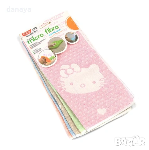 6341 Комплект детски кърпи Hello Kitty, 30×30 см, 5 броя, снимка 2 - Хавлиени кърпи - 53149985