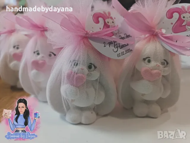 Подаръчета за гости - зайче, снимка 2 - Подаръци за кръщене - 46876581