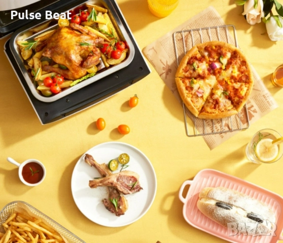 Фритюрник с горещ въздух (Air Fryer) – трислоен, супер голям капацитет . Черен и бял, снимка 9 - Фритюрници - 52429592