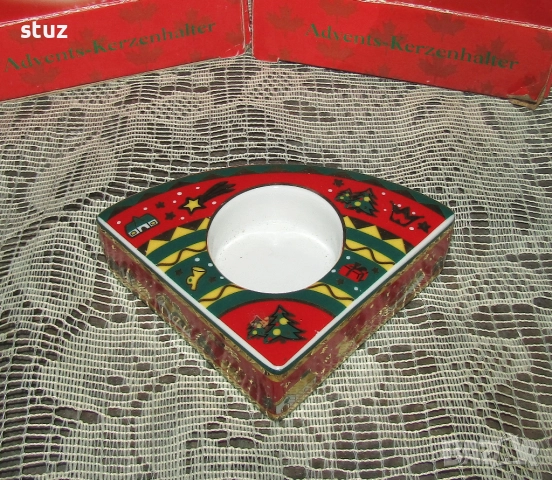 Порцеланови свещници с коледни мотиви, нови