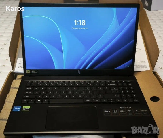 Acer Nitro, i5-13420H, 165Hz, 16GB DDR5, 512GB SSD, 4050 6GB, Гаранция, снимка 7 - Лаптопи за игри - 52860974