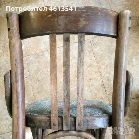 АНТИКА! Перфектен ретро стол ОРИГИНАЛЕН ЕТИКЕТ-ДИП Никос Белоянис Троян, снимка 10 - Антикварни и старинни предмети - 55788535