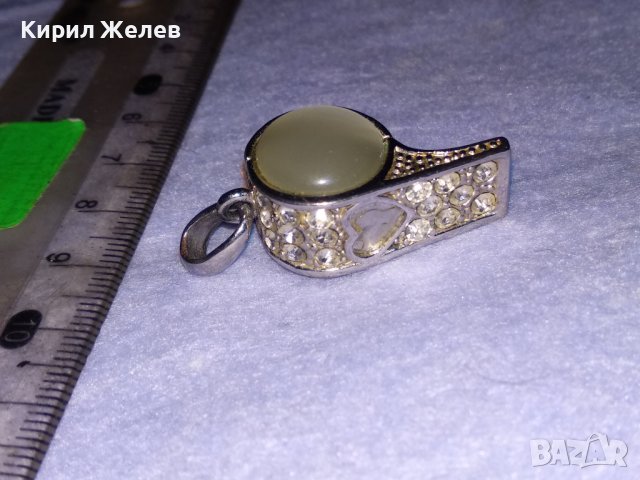 ФИГУРАЛЕН ФЕШЪН-АРТ МЕДАЛЬОН с БЯЛА ПОЗЛАТА и ПОЛИРАН ЛУНЕН КАМЪК и ИСКРЯЩИ ФАСЕТ КРИСТАЛИ 71221, снимка 13 - Колиета, медальони, синджири - 41622873