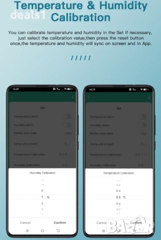 Tuya TH08B WiFi Сензор за температура и влажност Хигрометър и термометър с подсветка , снимка 6 - Друга електроника - 50534019