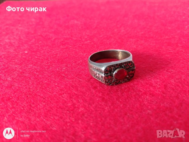 Мъжки пръстен - червен камък