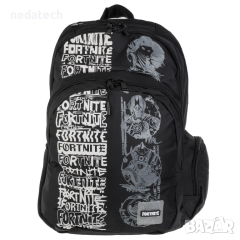 Ученическа раница Fortnite, Черен, 33x18x48см.