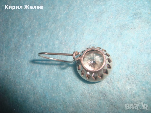 СТАРА СРЕБЪРНА ВИНТИДЖ ОБЕЦА с ПЛАНИНСКИ ФАСЕТИРАН КРИСТАЛ 26301, снимка 7 - Обеци - 35777128