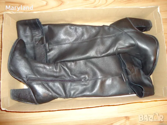 Кожени чизми над коланото, номер 38, снимка 5 - Дамски боти - 47264877