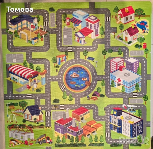 Градски улици Пъзел Килим за деца 31,5x31,5 см (9 части)