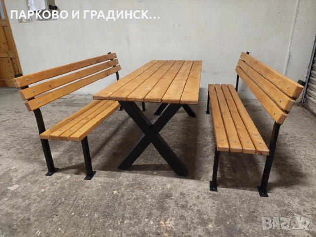 Комплект маса с 2 пейки,баварски комплект, снимка 3 - Маси - 53658025