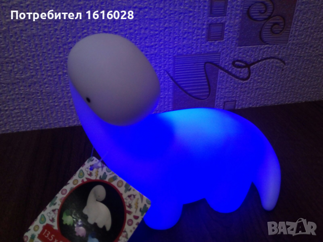 Нова детска LED лампа, променяща цвета си - Динозавърче., снимка 7 - Детски нощни лампи - 36172079