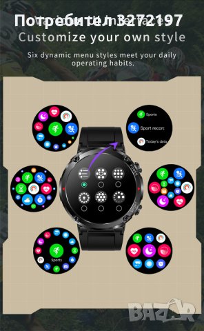 LIGE Т30 ,2023 Смарт часовник Мъжки 1,6-инчов,400x400 IPS цветен дисплей, снимка 11 - Мъжки - 41334846