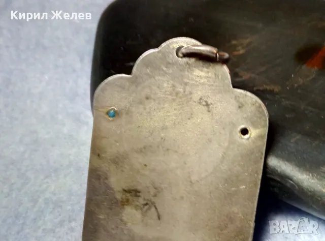 Стара ПРАВОСЛАВНА НАГРЪДНА СРЕБЪРНА ИКОНА СРЕБРО 925 с ТЮРКОАЗ ХУДОЖЕСТВЕНА РЪЧНА ИЗРАБОТКА 49917, снимка 11 - Антикварни и старинни предмети - 49294748